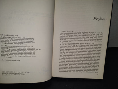 32- The Managerial Choice To Be Efficient And To Be Human - Frederick Herzberg - First Printing 1976