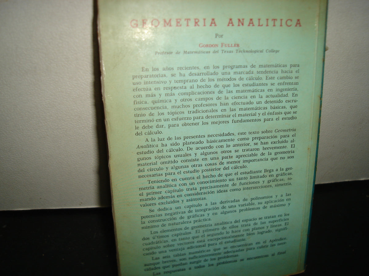 23- Geometría Analítica - Gordon Fuller - C.E.C.S.A.