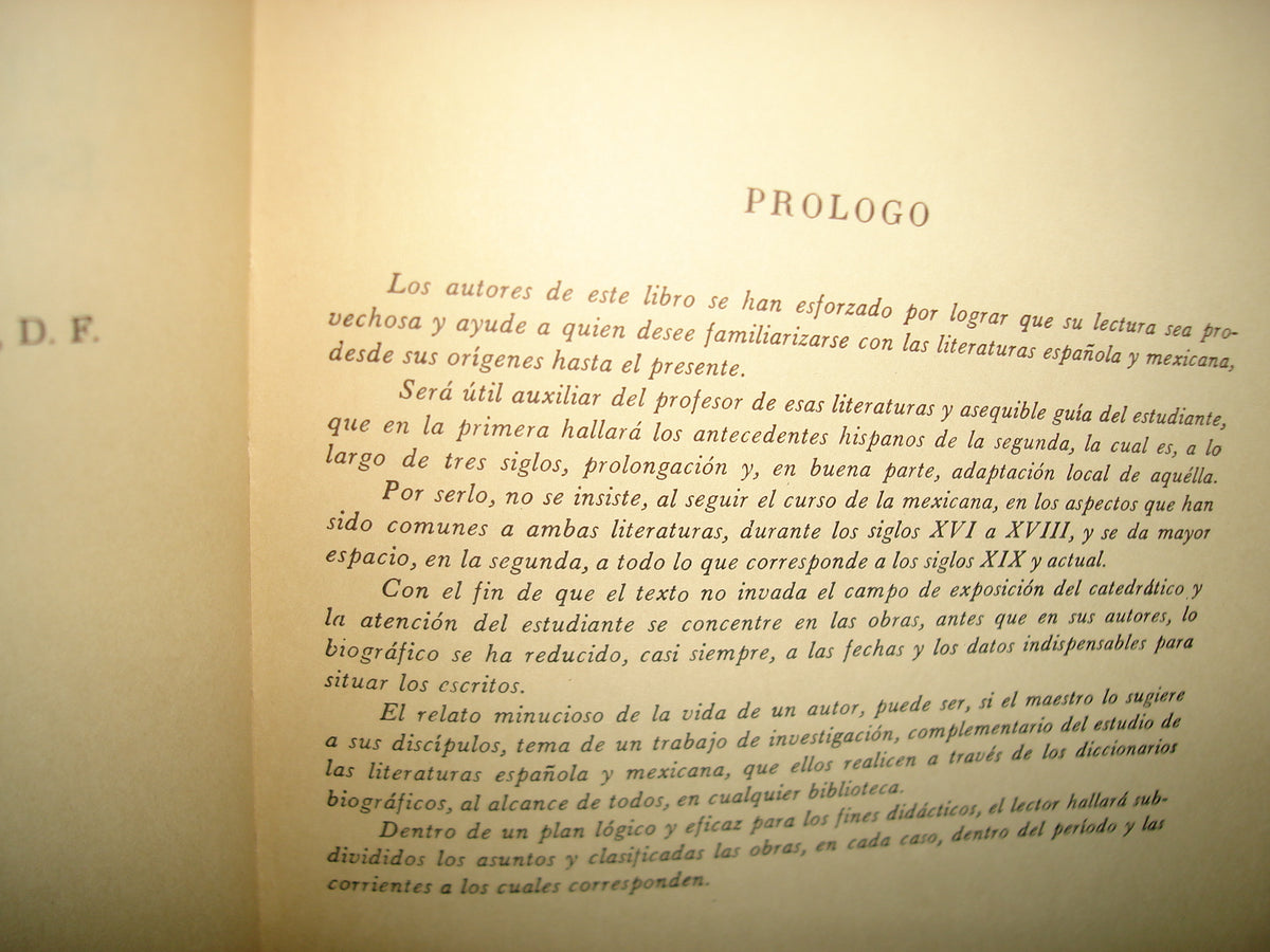 7- Historia De La Literatura Española. Historia De La Literatura Mexicana - Guillermo Díaz Plaja - Editorial Porrúa 1967