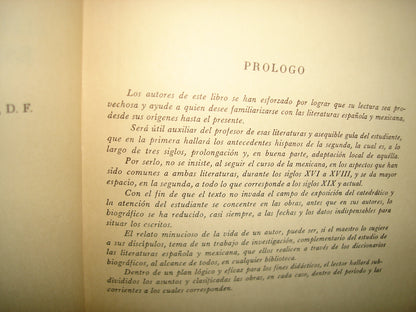 7- Historia De La Literatura Española. Historia De La Literatura Mexicana - Guillermo Díaz Plaja - Editorial Porrúa 1967