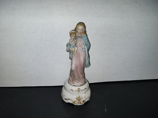 A1- Pieza De Porcelana. Antigua Virgen Con El Niño Jesús - 60'S - 70'S