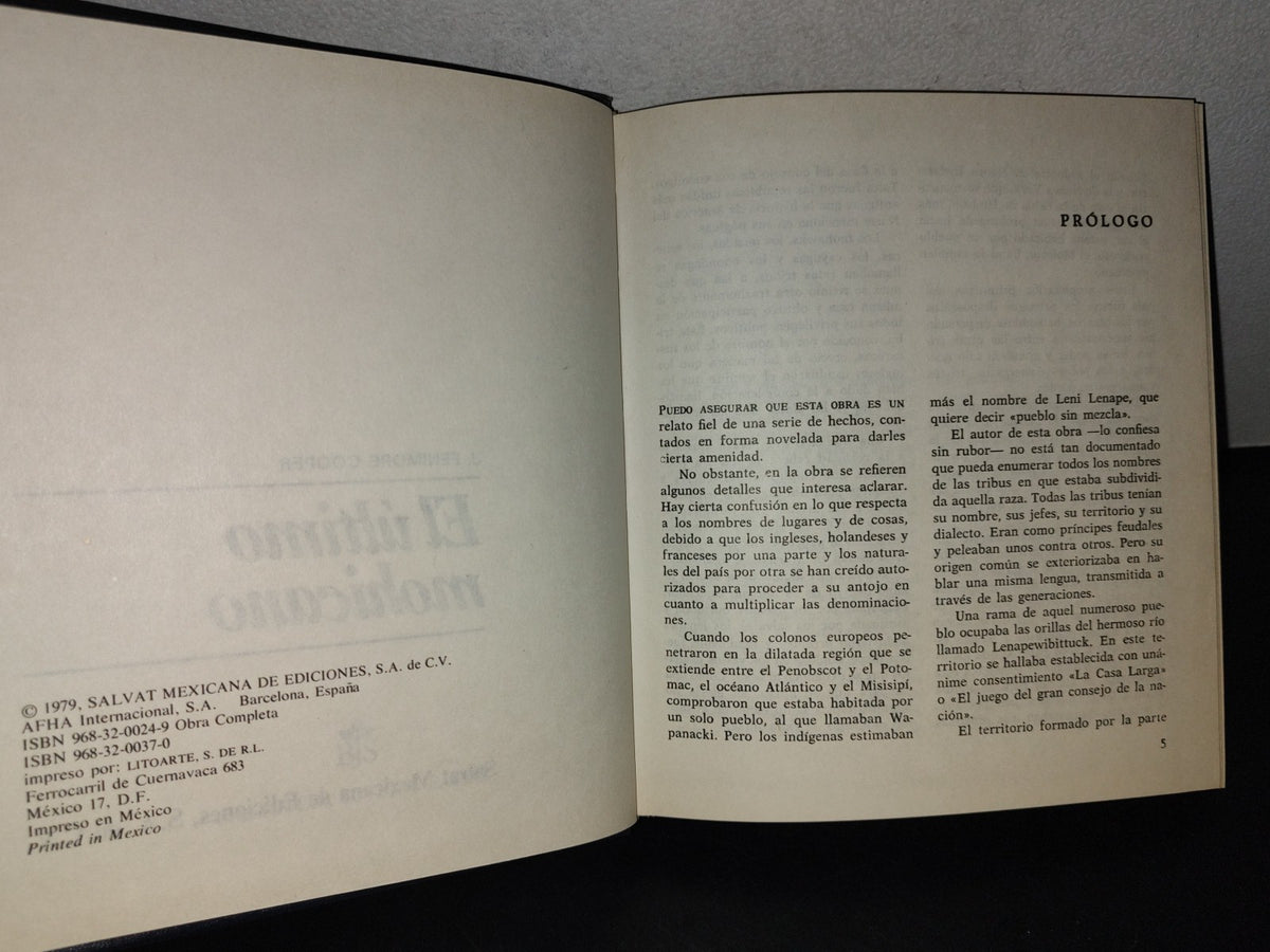 151- El Último Mohicano - J. Fenimore Cooper - Salvat Mexicana De Ediciones, S. A. De C. V. 1979