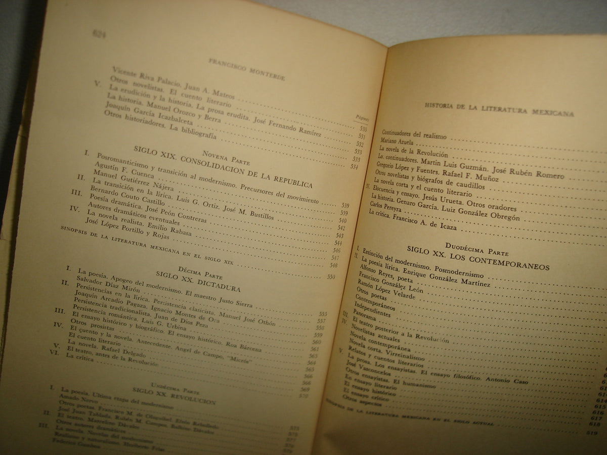 7- Historia De La Literatura Española. Historia De La Literatura Mexicana - Guillermo Díaz Plaja - Editorial Porrúa 1967
