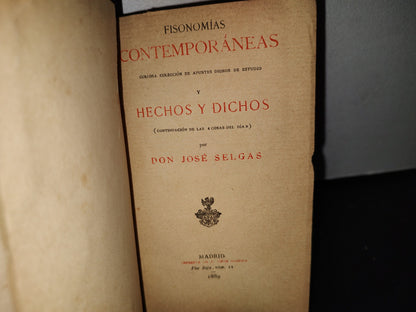 59- Fisionomías Contemporáneas Y Hechos Y Dichos - Don José Selgas - 1889