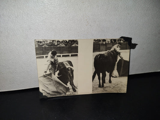 A10C1-2- Fotografía Postal Antigua. Torero Jaime Ostos Toreando - 50's - 60's
