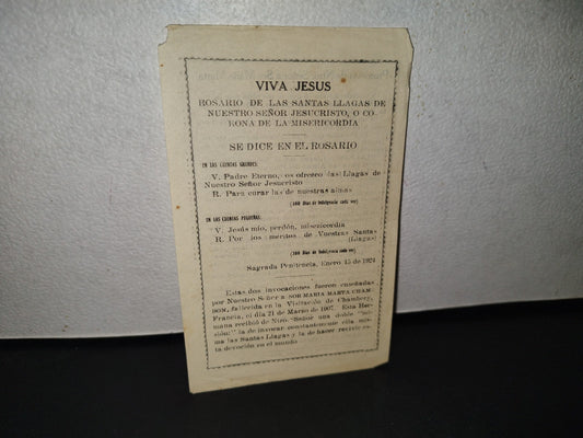 A10C1-2- Rosario De Las Santas Llagas De Nuestro Señor Jesucristo - Zamora, Mich. 1925