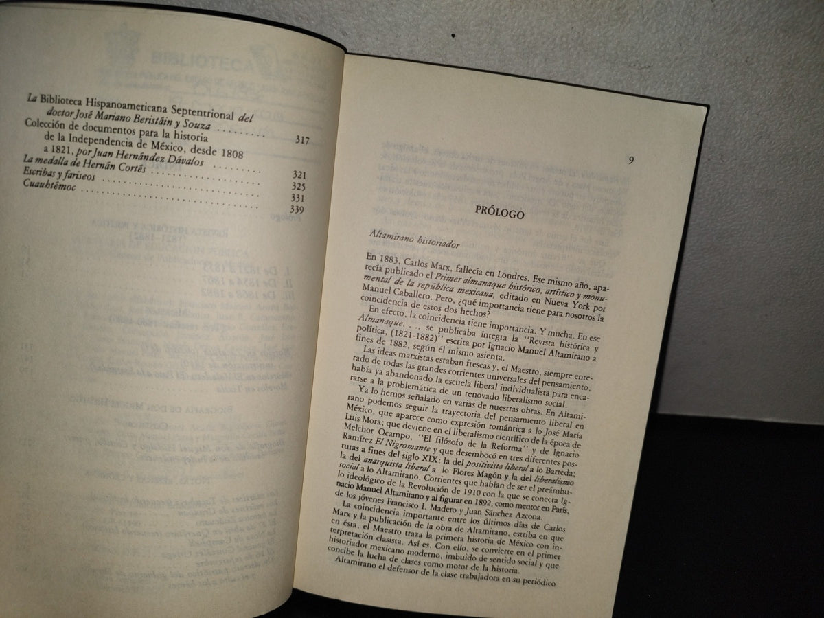145- Obras Completas Ii. Obras Históricas. Ignacio Manuel Altamirano - Sep - Primera Edición 1986