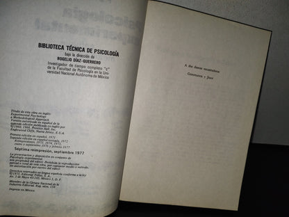 93- Psicología Experimental. Enfoque Metodológico - F. J. Mcguigan - 1977