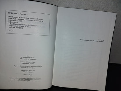 143- Introducción A Las Arquitecturas Paralelas - Francisco Ibarra Picó. Universidad De Alicante