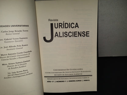 220- Revista Jurídica Jalisciense. Año 17, Número 1, Enero-Junio, Primera Edición 2007