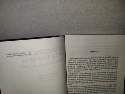 100- La Naturaleza De La Empresa. Orígenes, Evolución Y Desarrollo - Oliver E. Williamson - Fondo De Cultura Económica, Primera Edición En Español 1996