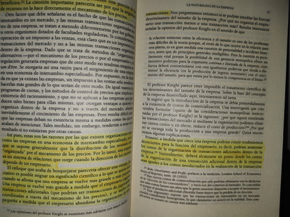 100- La Naturaleza De La Empresa. Orígenes, Evolución Y Desarrollo - Oliver E. Williamson - Fondo De Cultura Económica, Primera Edición En Español 1996