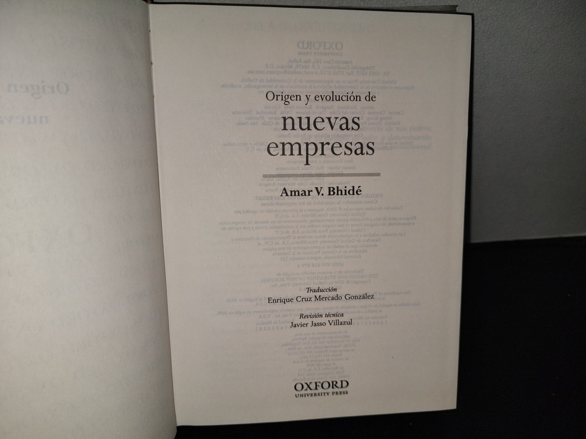 99- Origen Y Evolución De Nuevas Empresas - Amar V. Bhidé - Oxford University Press