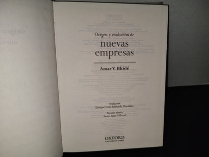 99- Origen Y Evolución De Nuevas Empresas - Amar V. Bhidé - Oxford University Press
