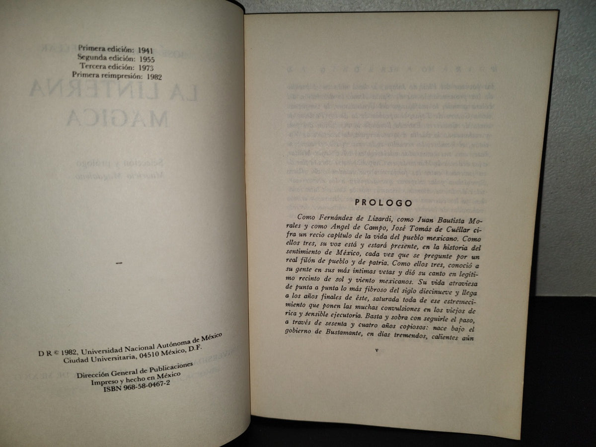 202- La Linterna Mágica - José Tomás De Cuéllar. Universidad Nacional Autónoma De México, 1982