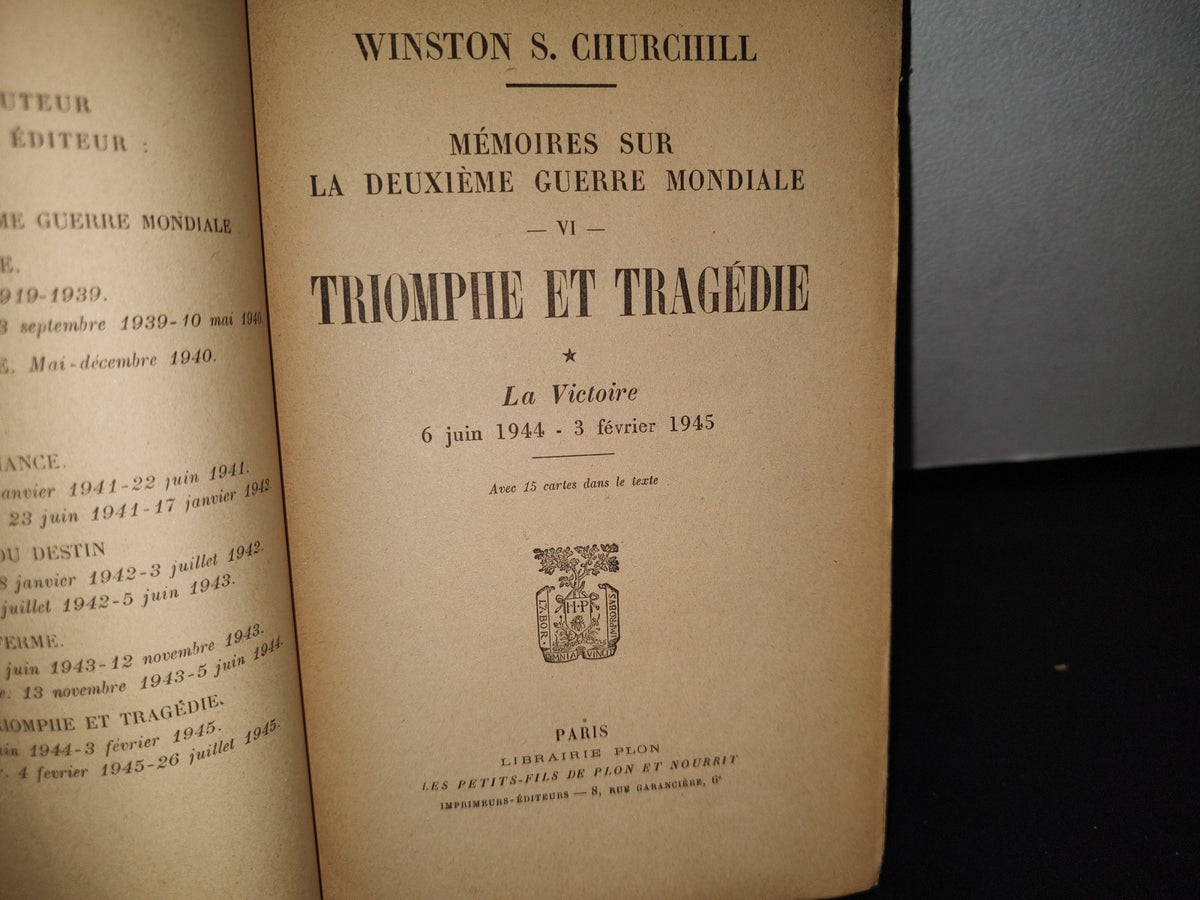 32- Memoires Sur La Deuxième Guerre Mondiale. Vi. Triomphe Et Trágedie. Winston S. Churchill - 1953