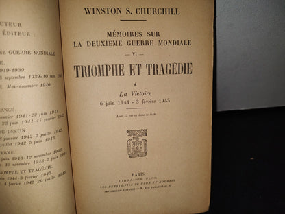 32- Memoires Sur La Deuxième Guerre Mondiale. Vi. Triomphe Et Trágedie. Winston S. Churchill - 1953