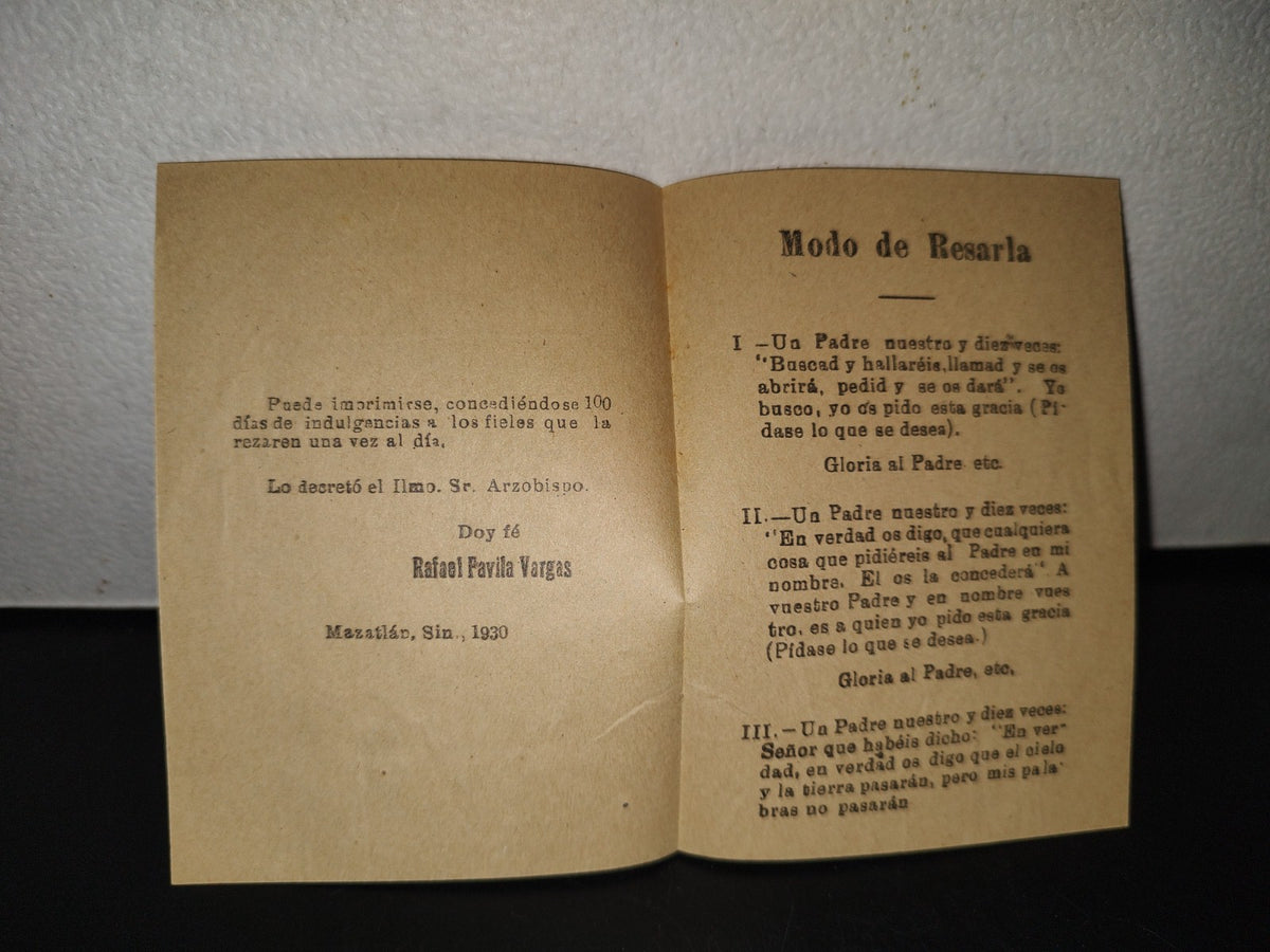 A10C1-2- Hoja Religiosa: Coronilla Irresistible Al Sagrado Corazón De Jesús. Mazatlán, Sin. - 1930