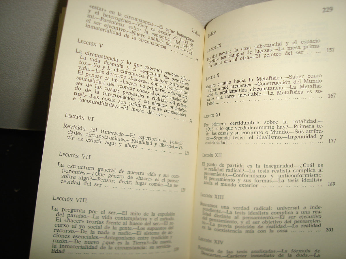 169- Unas Lecciones De Metafísica - Ortega Y Gasset