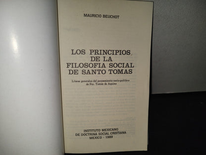 215- Los Principios De La Filosofía Social De Santo Tomás - Mauricio Beuchot