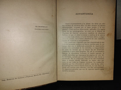 199- Eugenia De Guérin. Diario Y Fragmentos - G. S. Trebutien - Gustavo Gili Editor - 1910