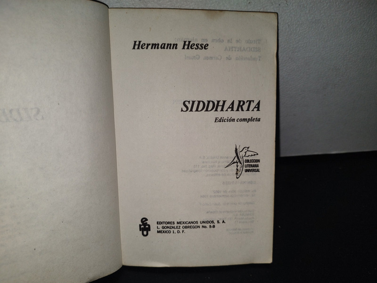 85- Hermann Hesse. Siddharta. Edición Completa - 1984
