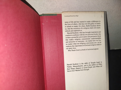 219- Who Needs God - Harold Kushner. Summit Books, 1989