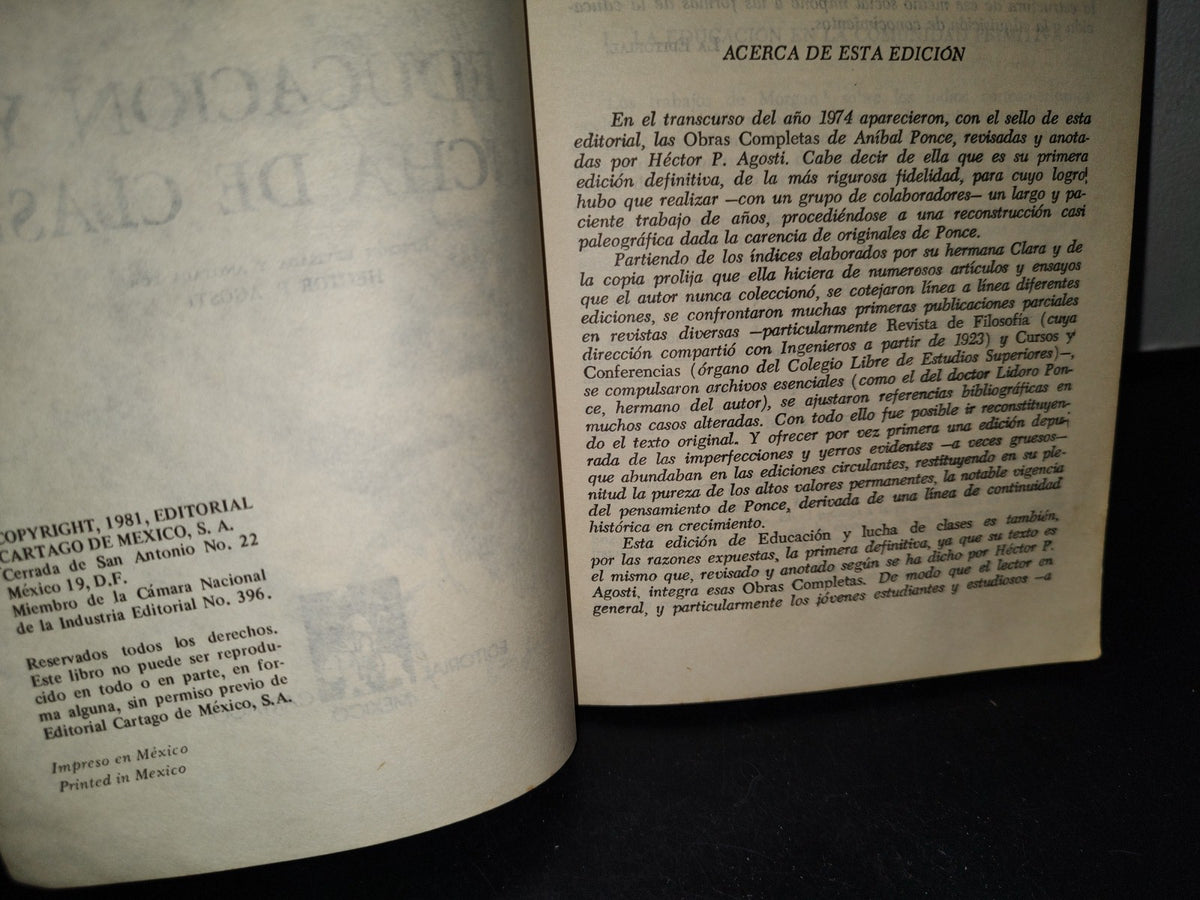 54- Educación Y Lucha De Clases - Anibal Ponce - 1981