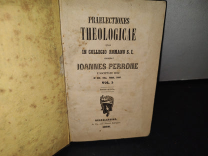 173- Praelectiones Theologicae. Quas In Collegio Romano S. I. Vol. I - Ioannes Perrone - GUADALAXARAE. In Tip. Civis Dionisii Rodriguez, 1856