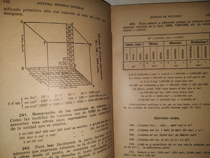 196- Aritmética. Tercer Grado. Aumentado Por Las Primeras Nociones De Teneduría De Libros Y Álgebra, Por F.T.D. 1927