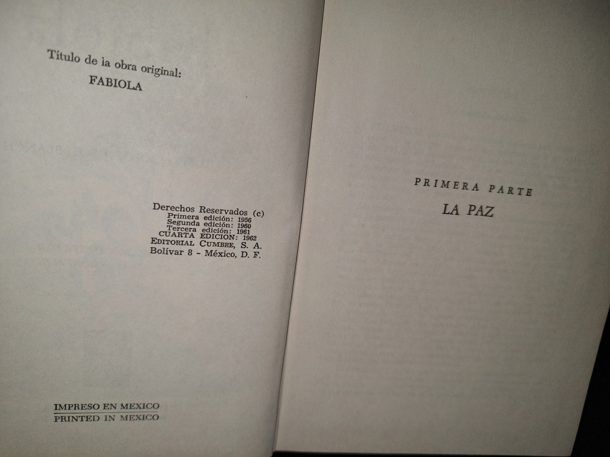 66- Fabiola. Cardenal Wiseman - Editorial Cumbre, S. A. - 1962