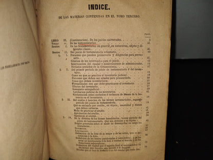 59- Tratado Histórico, Crítico Filosófico. Procedimientos Judiciales En Materia Civil, Según La Nueva Ley Del Enjuiciamiento; Con Sus Correspondientes Formularios. Tomo III - José De Vicente . Madrid, Imprenta Y Librería De Gaspar Y Roig, Editores, 1858