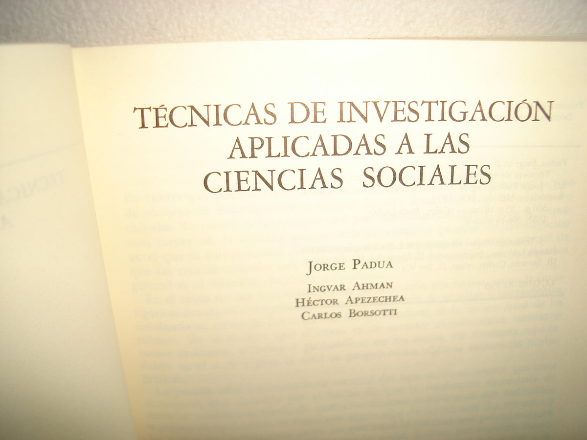 38- Técnicas De Investigación Aplicadas A Las Ciencias Sociales - Jorge Padua