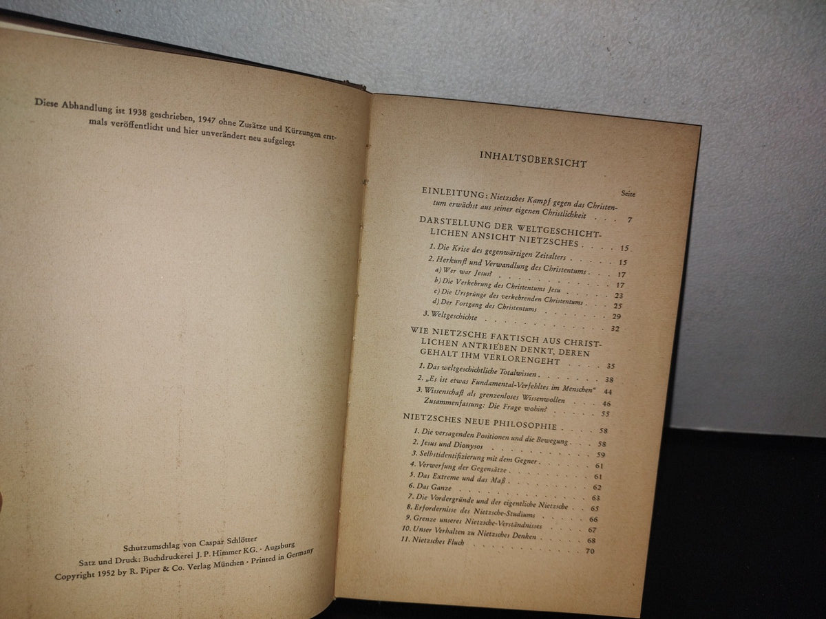 128- Nietzsche Und Das Christentum - Karl Jaspers - R. Piper & Co. Verlag. München, 1952