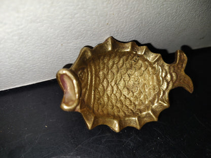 A6- Pieza De Bronce: Pequeño Alhajero En Forma De Pez - 70'S - 80'S