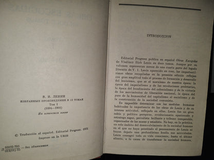 196- Lenin. Obras Escogidas En Doce Tomos. Tomo I - Editorial Progreso, Moscú, 1976
