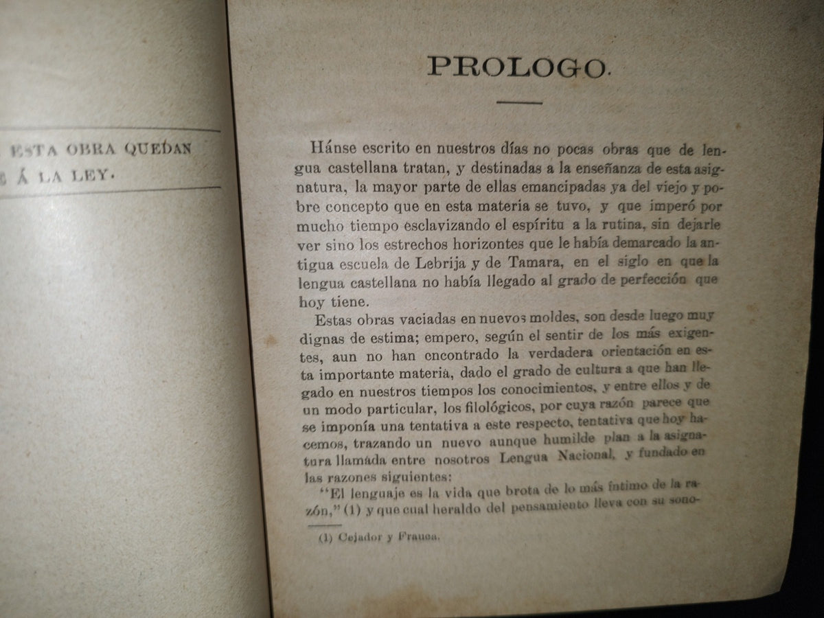 64- Curso De Lengua Castellana - L. Cadena - México. Librería De La Vda. De Ch. Bouret, 1912