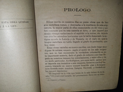 64- Curso De Lengua Castellana - L. Cadena - México. Librería De La Vda. De Ch. Bouret, 1912