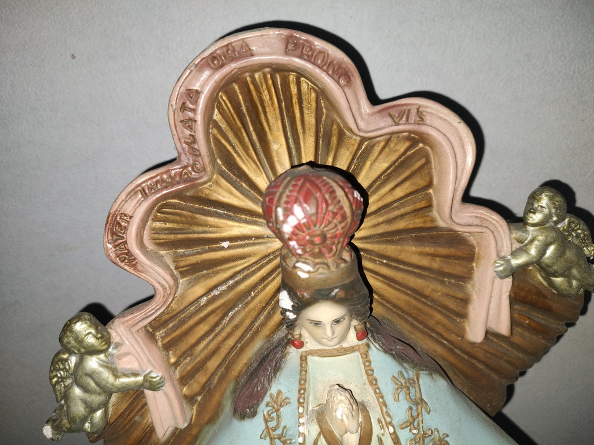 A1- Antigua Escultura Grande De Cerámica. Virgen De Zapopan, Jalisco, México - 60'S - 70'S