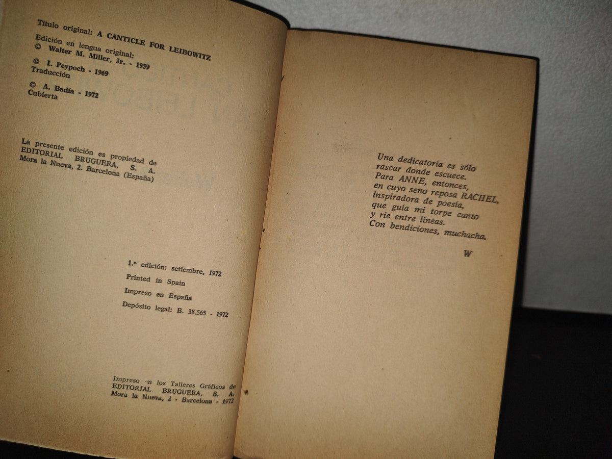 166- Cántico A San Leibowitz - Walter M. Miller, Jr. - 1A. Edición: Septiembre, 1972