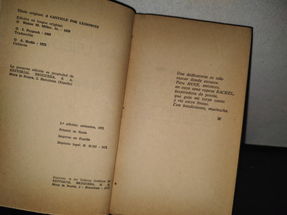 166- Cántico A San Leibowitz - Walter M. Miller, Jr. - 1A. Edición: Septiembre, 1972