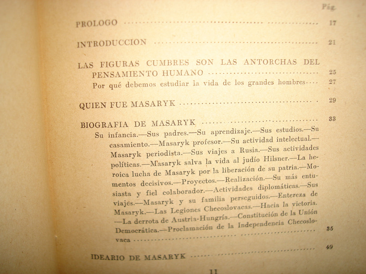 160- Tomás G. Masaryk - Luis Lladó - Ediciones Minerva, México, Primera Edición 1942