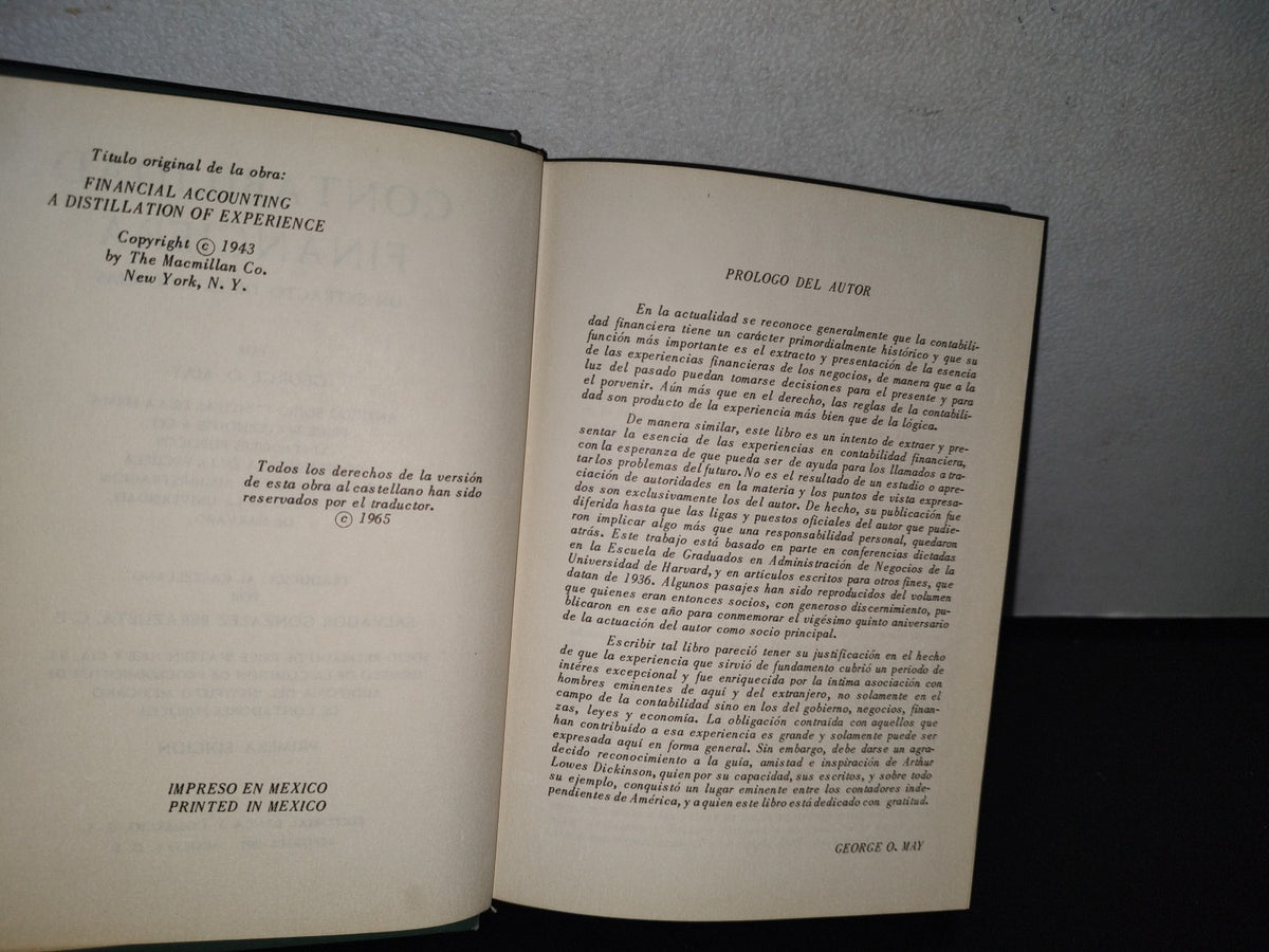 80- Contabilidad Financiera. Un Extracto De Experiencias - George O. May - 1A. Ed. 1965