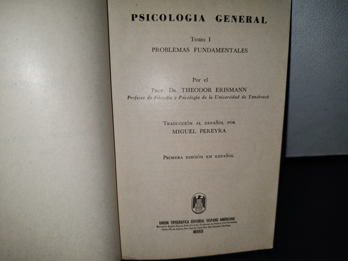 58- Psicología General. Tomo I Problemas Fundamentales - Theodor Erismann