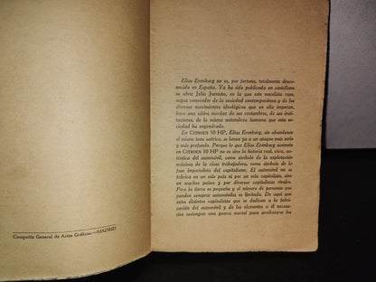 83- Citroën 10 Hp. Crónica De Nuestro Tiempo - Elias Erenburg - Primera Edicion, Septiembre 1930