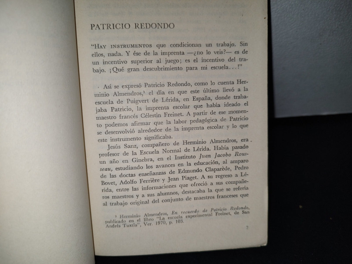 188- Patricio Redondo Y La Técnica Freinet - Sepsetentas - 1A. Ed. 1974