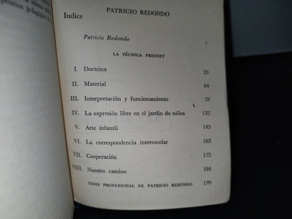 188- Patricio Redondo Y La Técnica Freinet - Sepsetentas - 1A. Ed. 1974