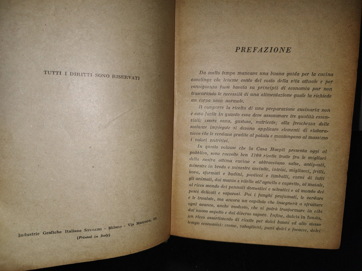 96- Il Tesoretto Della Cucina Italiana. A Cura Di Giuseppe Oberosler - Editore Ulrico Hoepli - 1948