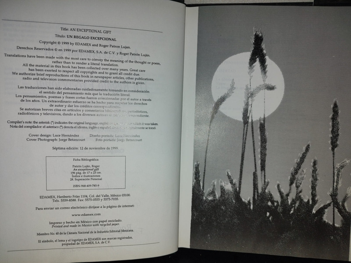 201- Un Regalo Excepcional - Roger Patrón Luján. Edición Bilingüe - Edamex, 1999