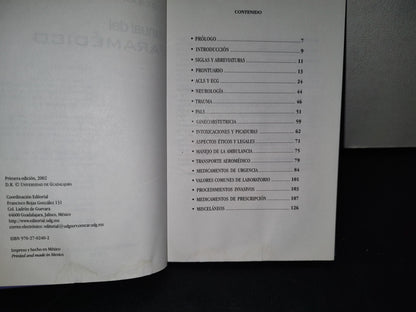 188- Manual Del Paramédico - César Nuño Escobar - Universidad De Guadalajara, Primera Edición, 2002